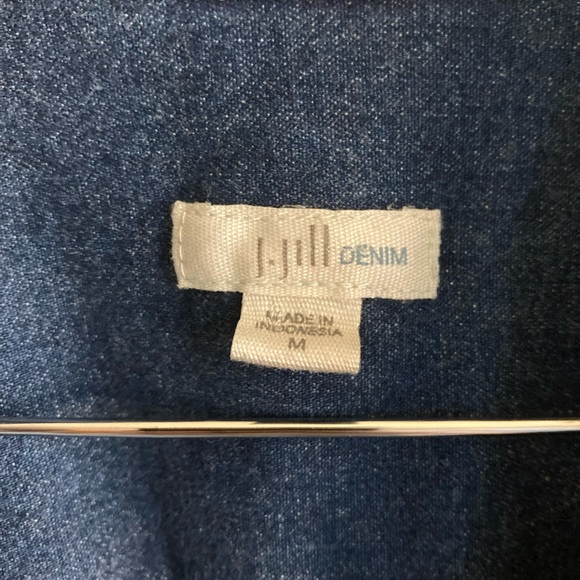 J. Jill Denim Button Down Shirt Dress W/ Pockets, Medium - Picture 7 of 10